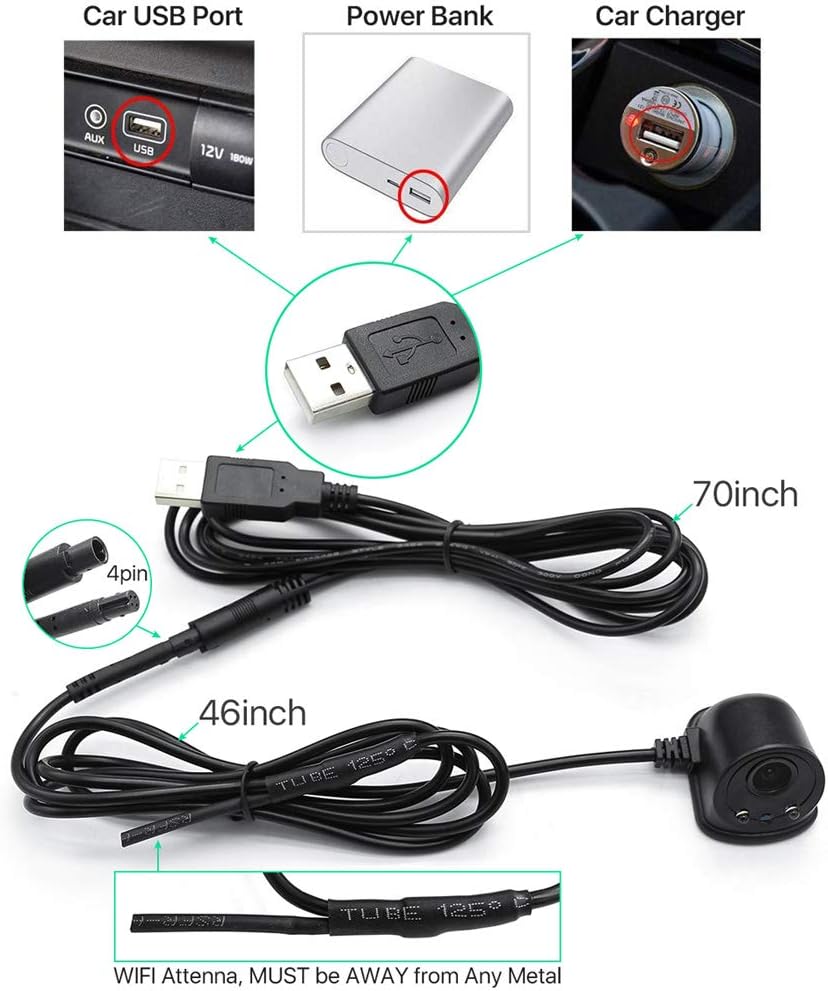 Wireless Dash Cam | Car Camera with 720P HD Resolution & Wide-Angle Lens | Compact Design for Safe Driving 1