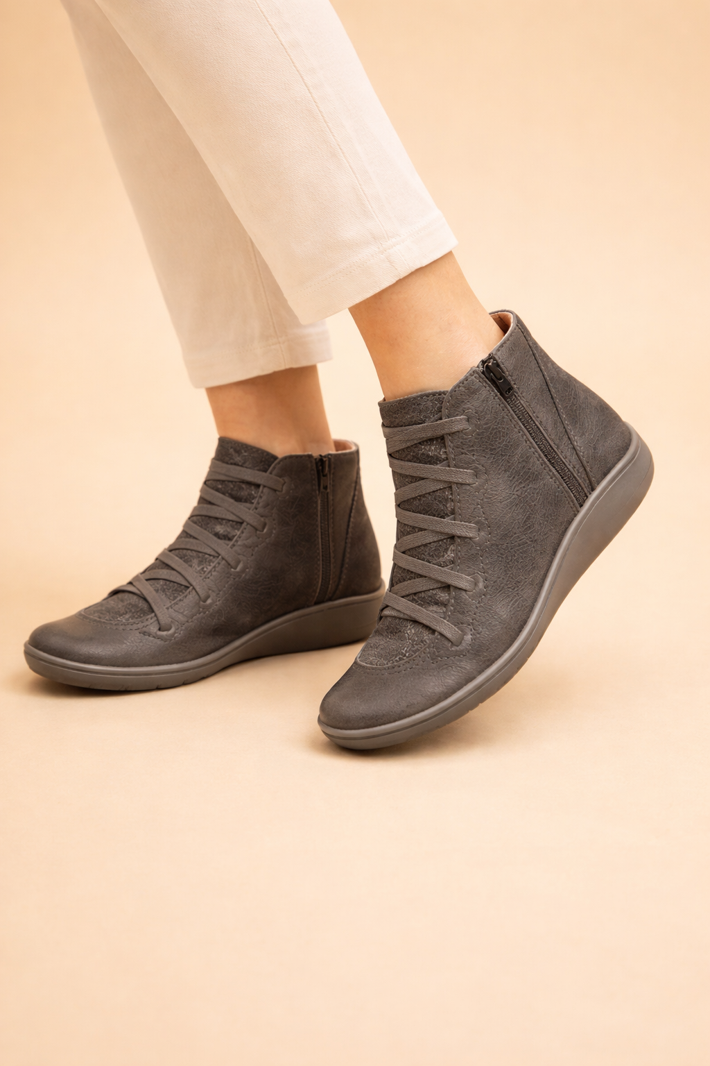 Women's Black Ankle Boots - Trendy Orthopedic Comfort Footwear for Everyday Style 1
