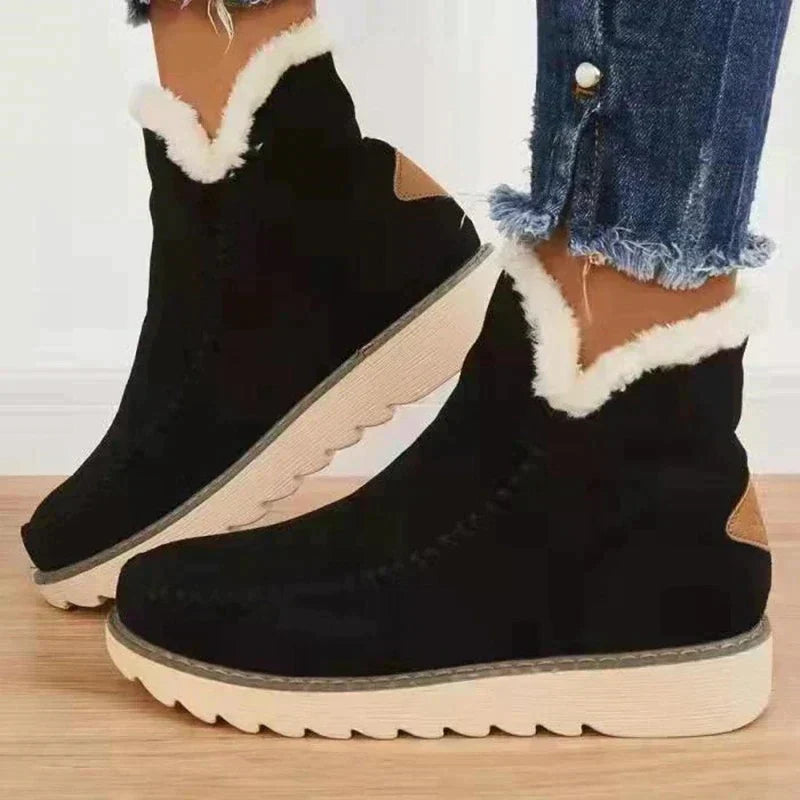 Women's Fluffy Warm Boots - Stylish Vegan Leather Footwear for Cozy Comfort 1