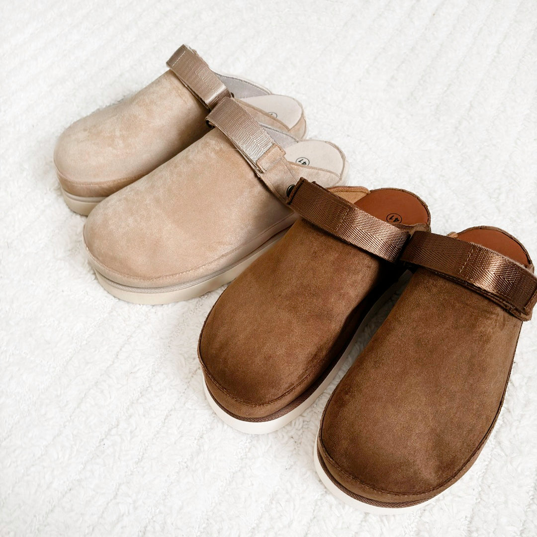Women's Suede Platform Clogs - Cozy Slip-On Footwear for All-Day Comfort and Support 1