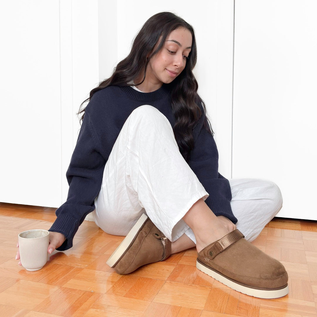 Women's Suede Platform Clogs - Cozy Slip-On Footwear for All-Day Comfort and Support 2