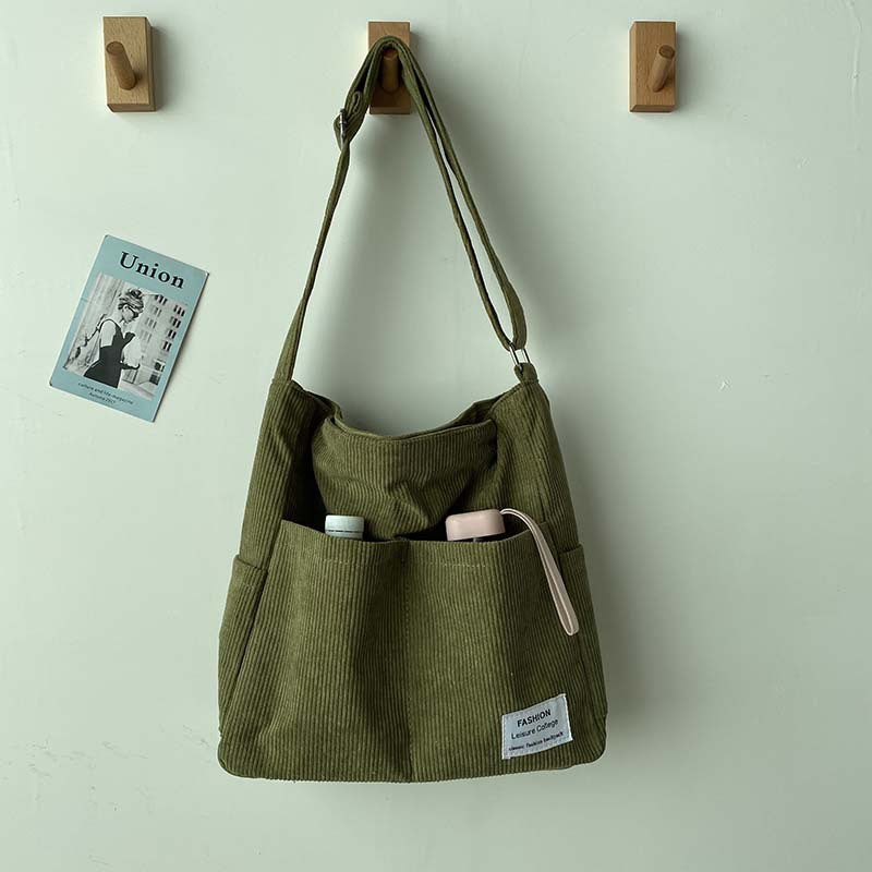 StyleLoom - Luxe Corduroy Shoulder Bag for Women