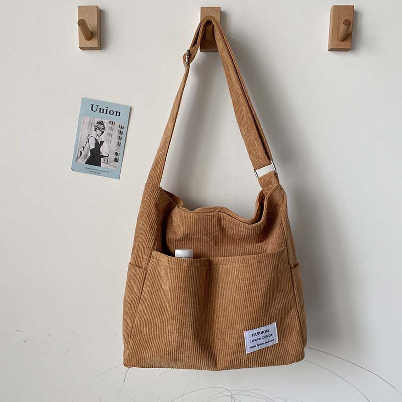 StyleLoom - Luxe Corduroy Shoulder Bag for Women
