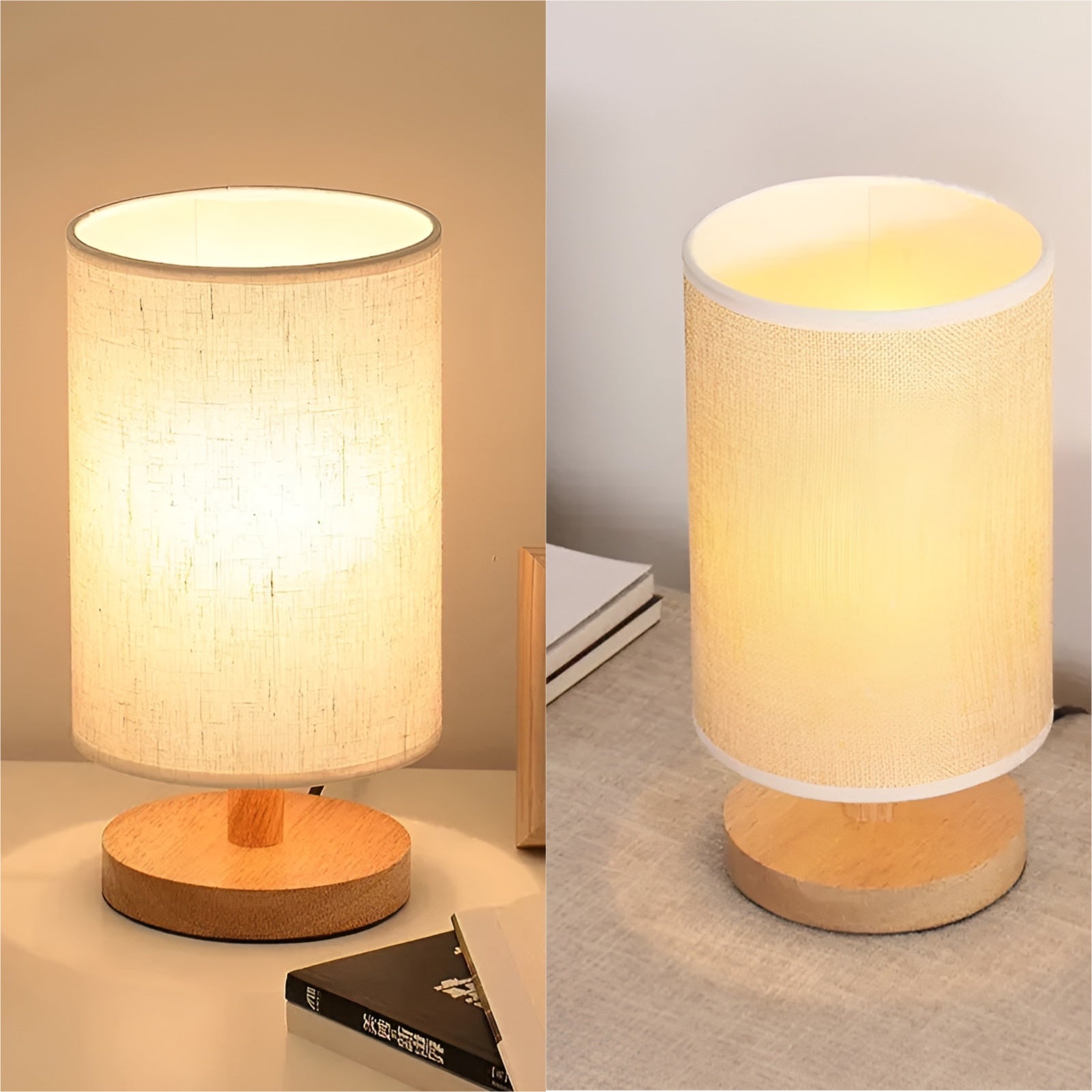 Wood USB Table Lamp - Elegant Bedroom Accent Light