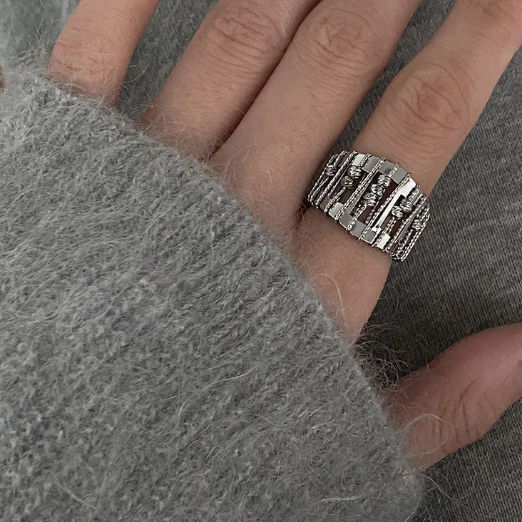 Alina - Openwork Pearl Ring with Gemstones for Women