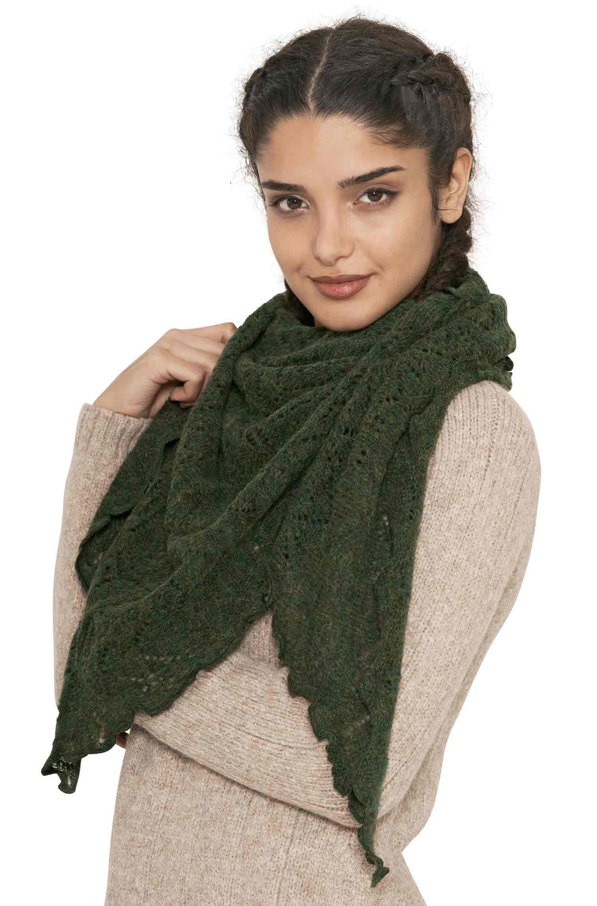 SoftWeave Scarf - Elegant Open-Knit Alpaca Wrap