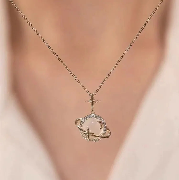 Celestia Necklace - Gold Planet Pendant Necklace