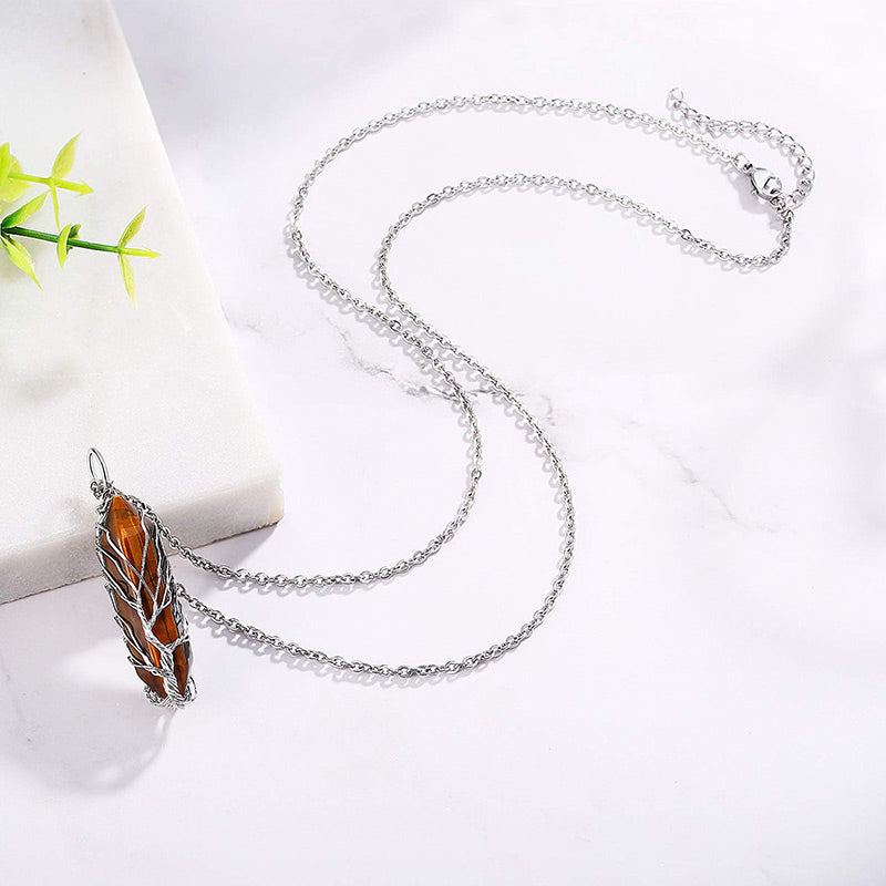 Elara - Tree of Life Crystal Gemstone Necklace for Women