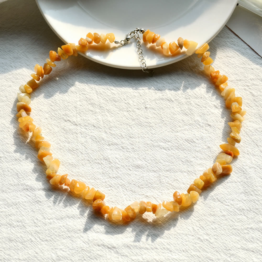Lina Polished Crystal Necklace with Natural Gemstones