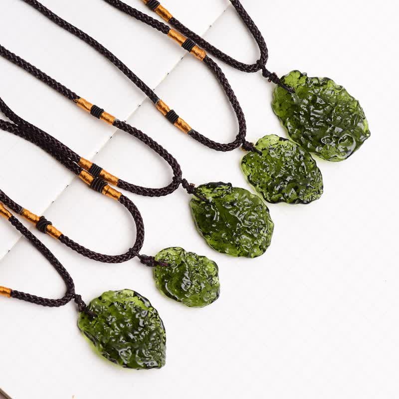 Alina Green Moldavite Pendant Necklace - Purifying Crystal for Spiritual Growth