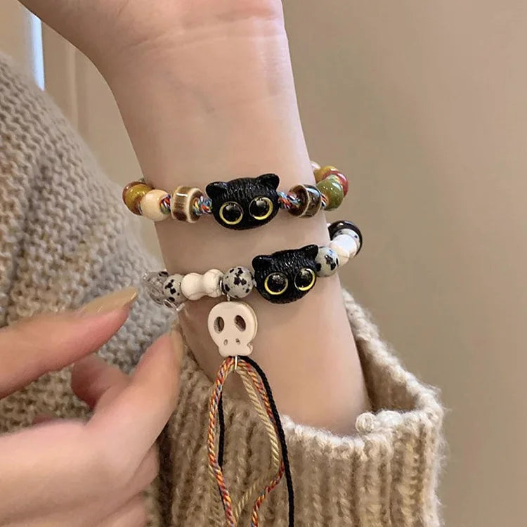 Selina - Delightful Skull and Cat Bracelet for Women
