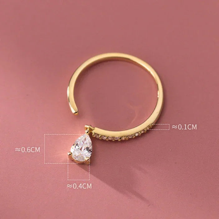 Isaline - Adjustable Waterdrop Ring for Women
