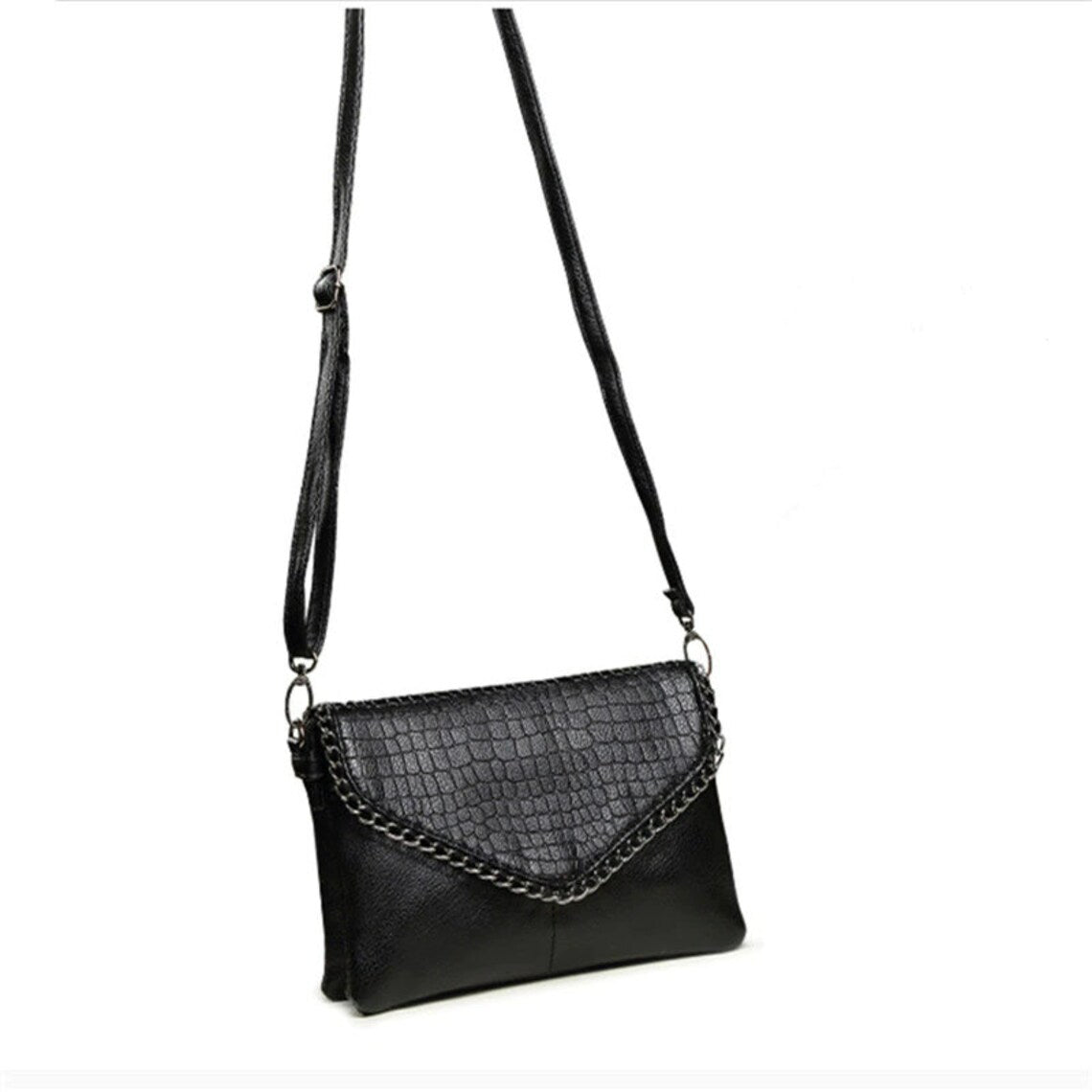 Alexa Clutch - Elegant Crocodile-Print Evening Bag