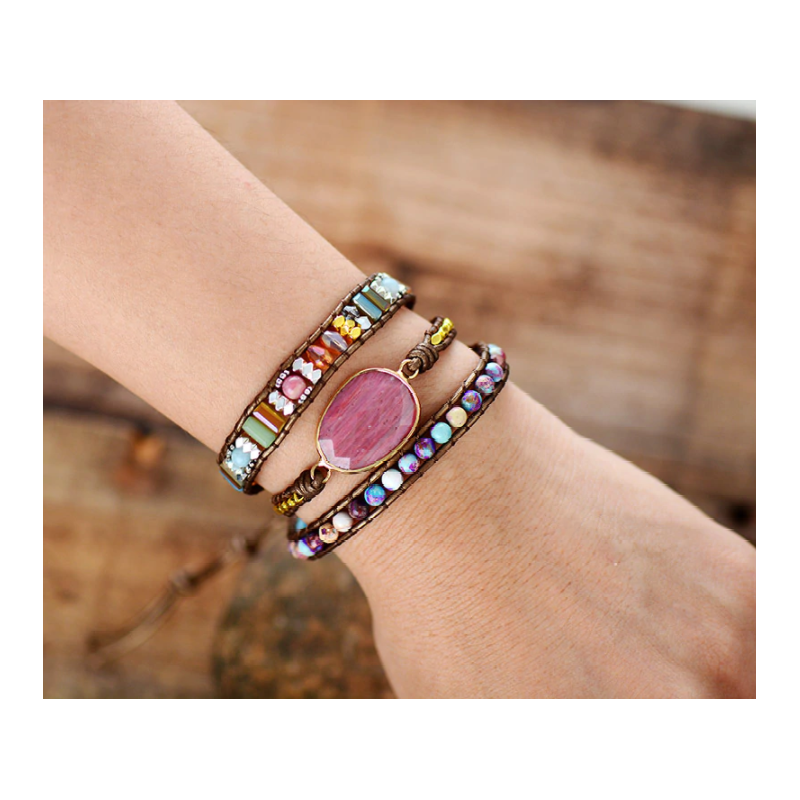 Winnie - Bohemian Gemstone Wrap Bracelet for Women