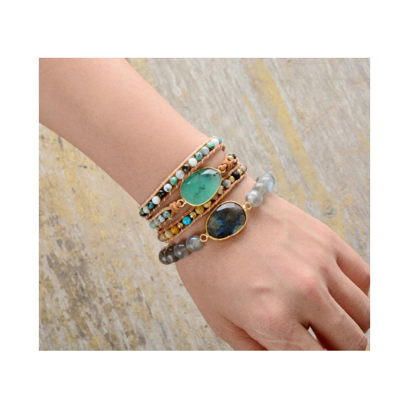 Winnie - Bohemian Gemstone Wrap Bracelet for Women