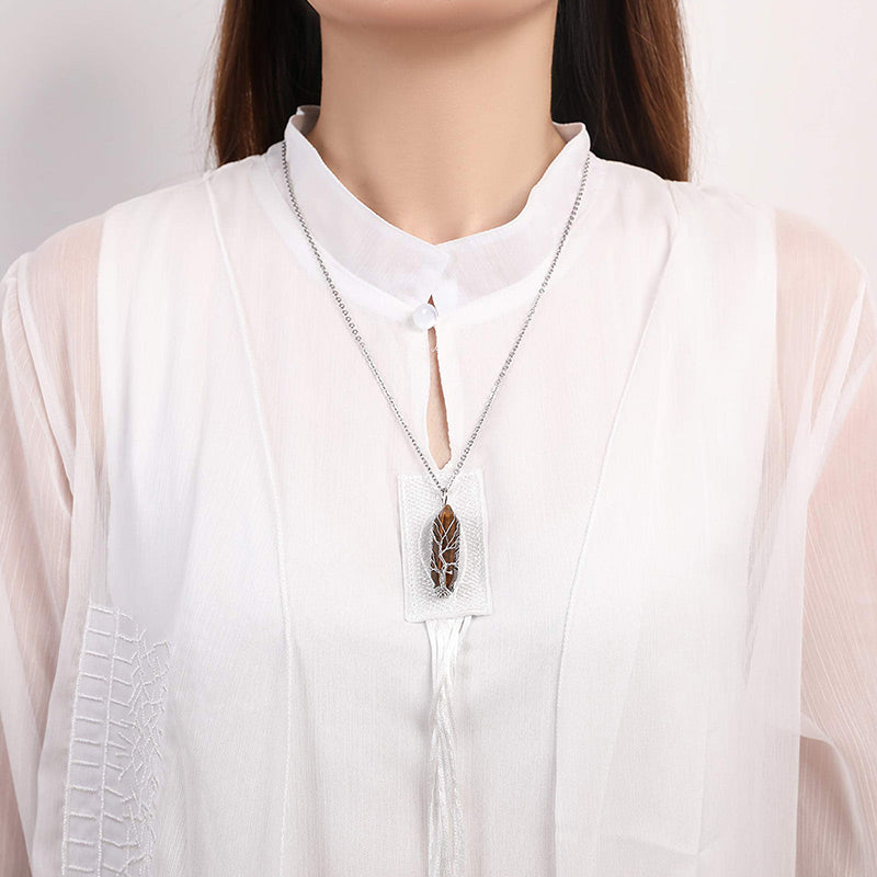 Elara - Tree of Life Crystal Gemstone Necklace for Women