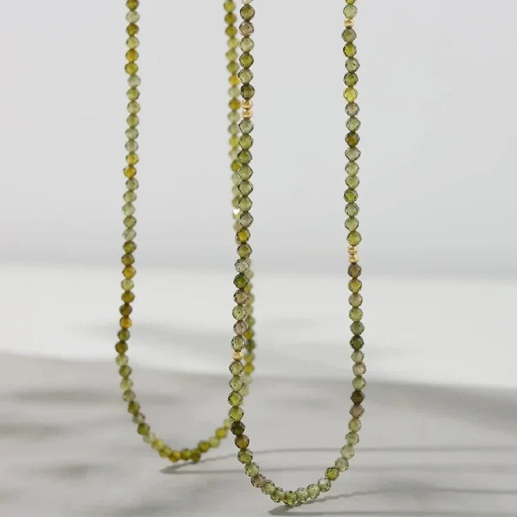 Celeste - Olive Green Zirconia Necklace for Women