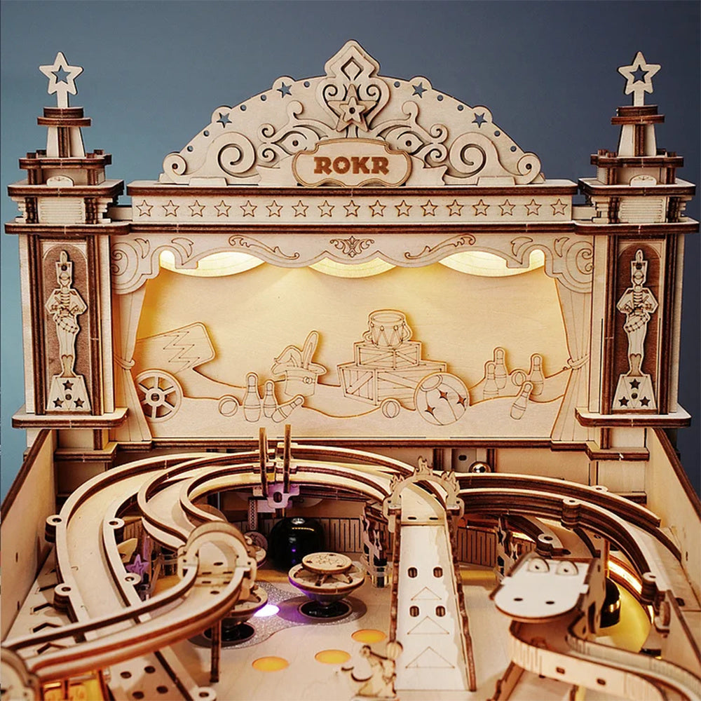FlipCraft 3D Wooden Puzzle - Build and Play Pinball Machine