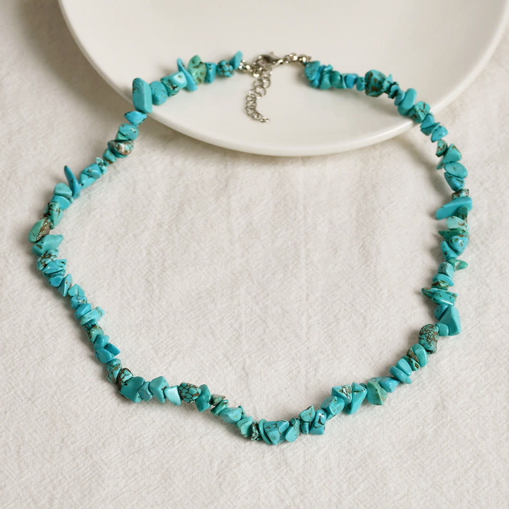 Lina Polished Crystal Necklace with Natural Gemstones