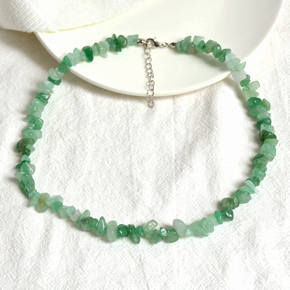 Lina Polished Crystal Necklace with Natural Gemstones