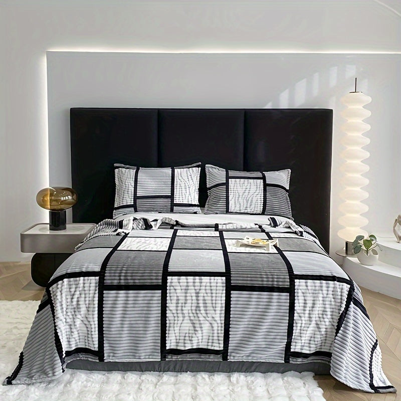 Plush Striped Blanket - Soft Luxe Comfort