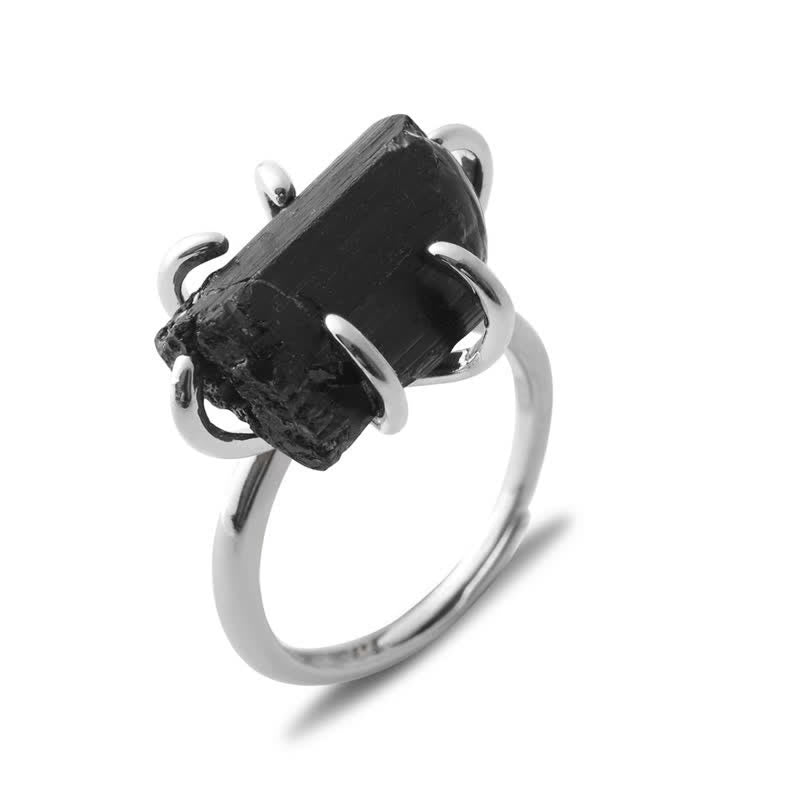 Liora - Adjustable Six-Prong Natural Crystal Ring