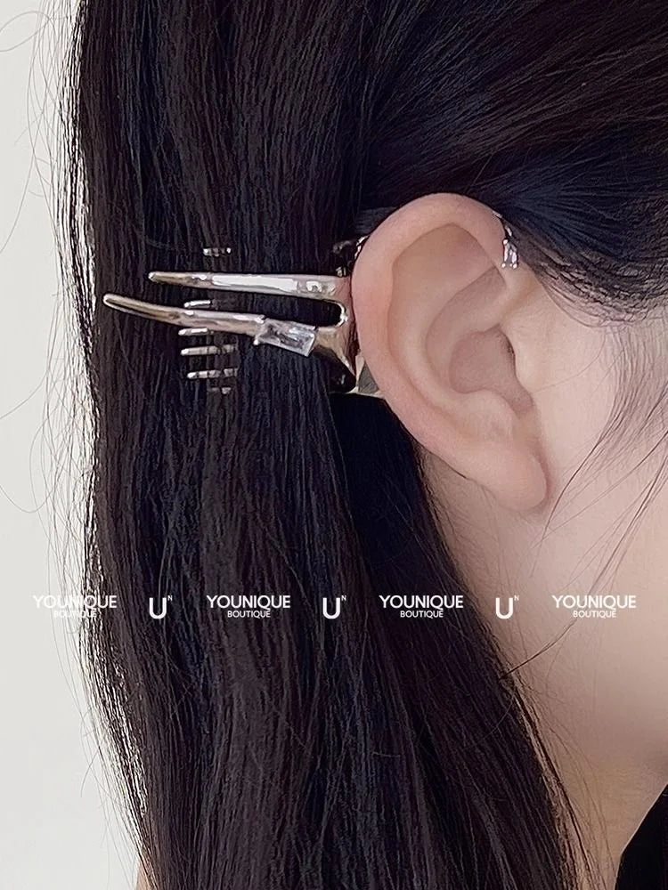 Elysia - Elf Wing Silver Ear Cuff for Women