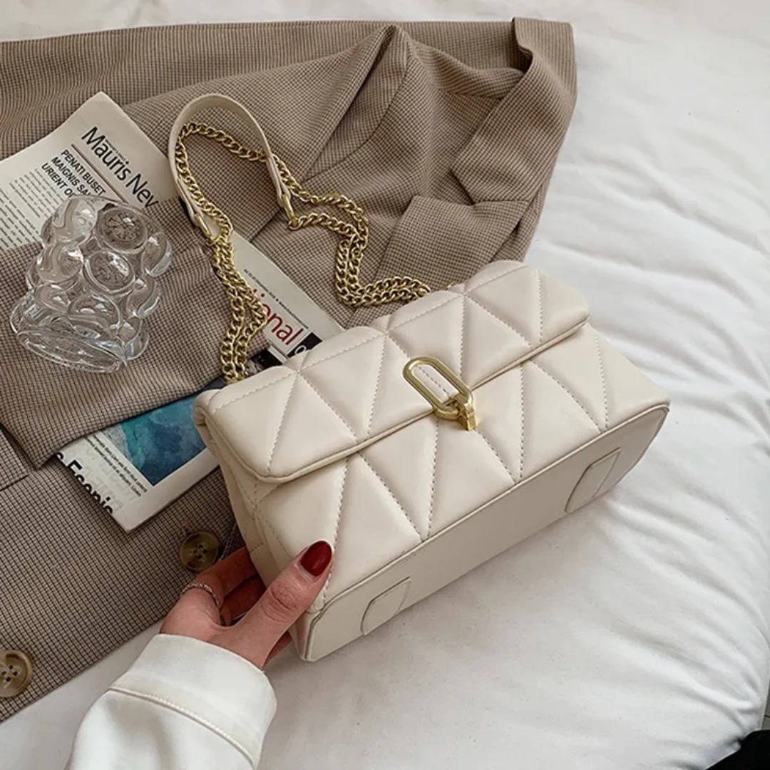 SylvieBag - Quilted Handbag with Gold Chain Strap