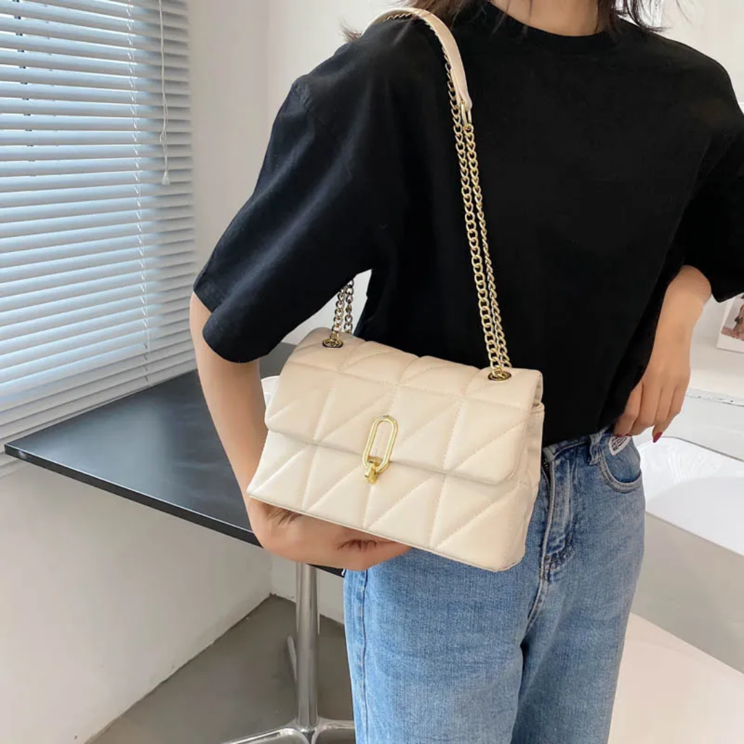 SylvieBag - Quilted Handbag with Gold Chain Strap