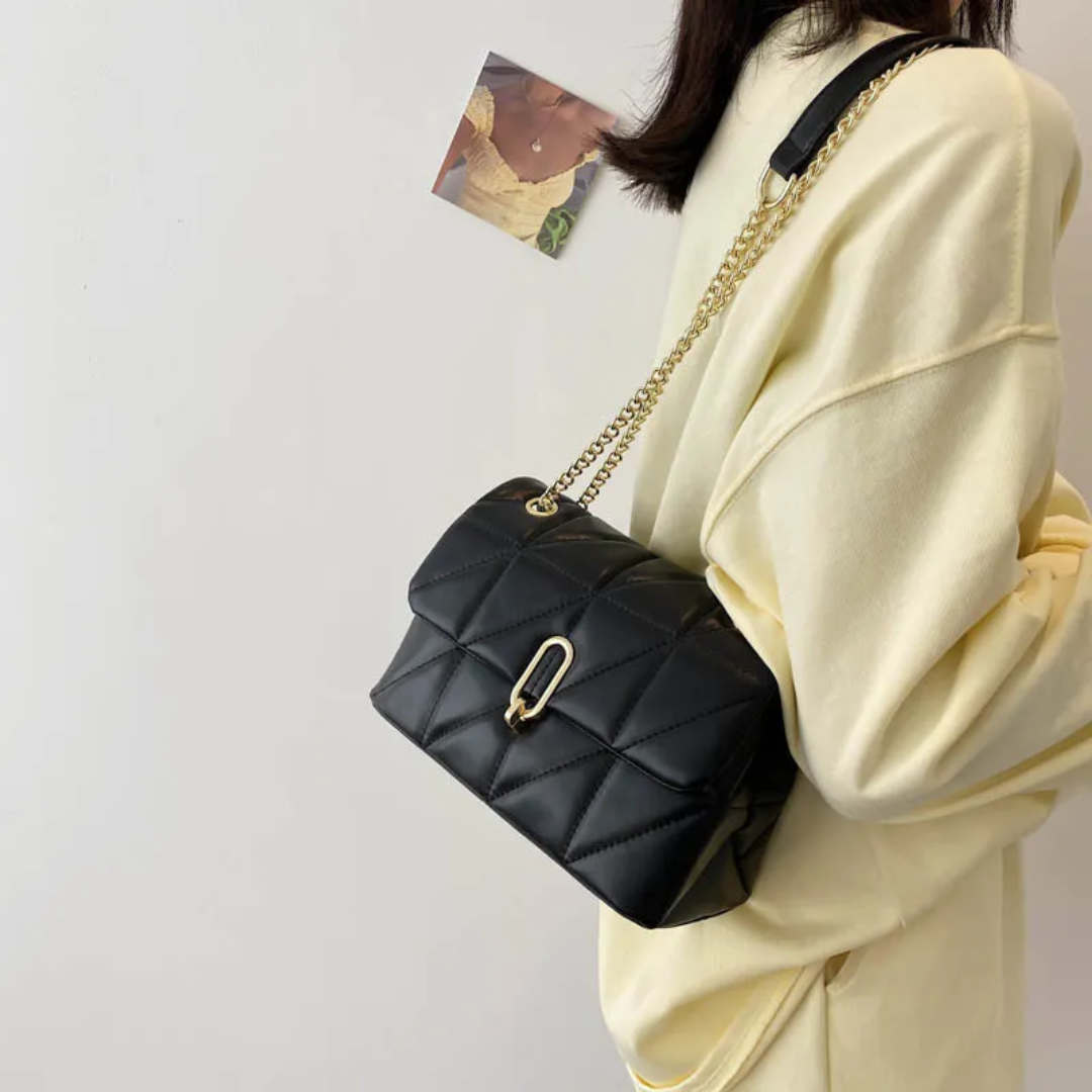 SylvieBag - Quilted Handbag with Gold Chain Strap