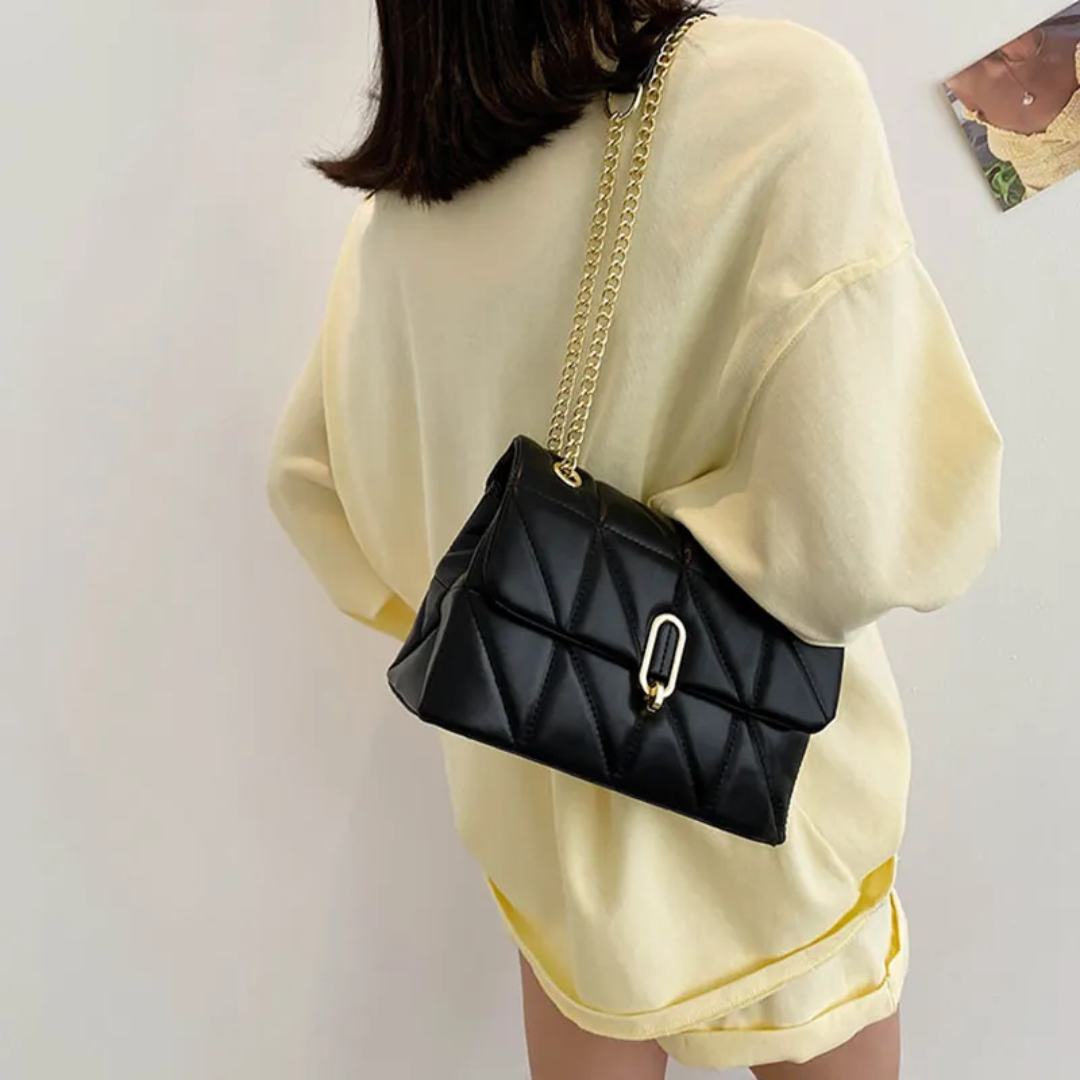 SylvieBag - Quilted Handbag with Gold Chain Strap