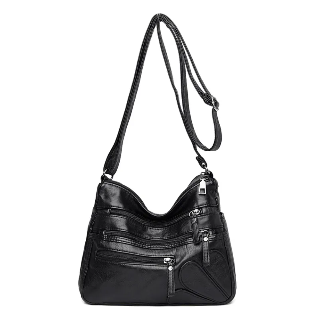 Carly Messenger Bag - Vintage Faux Leather Shoulder Bag
