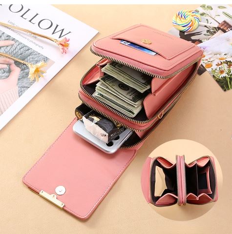 LuxeTouch Bag - Elegant Shoulder Bag with Built-In Phone Holder