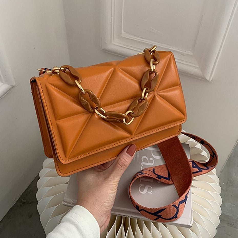 Savannah Chic - Quilted Designer Handbag with Chain Strap