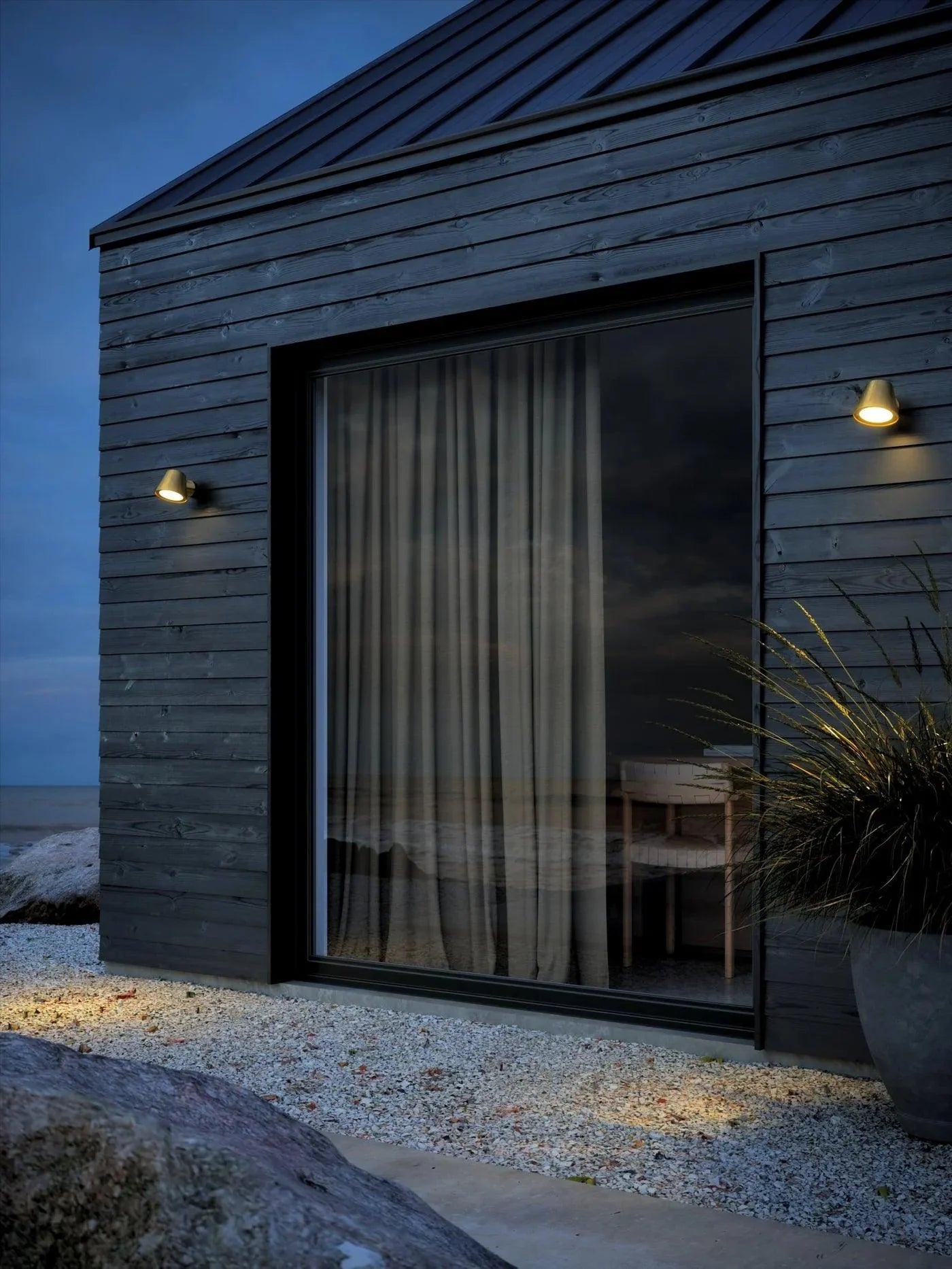 Aleria Glow - Elegant Brass Outdoor Wall Light with GU10 Fitting