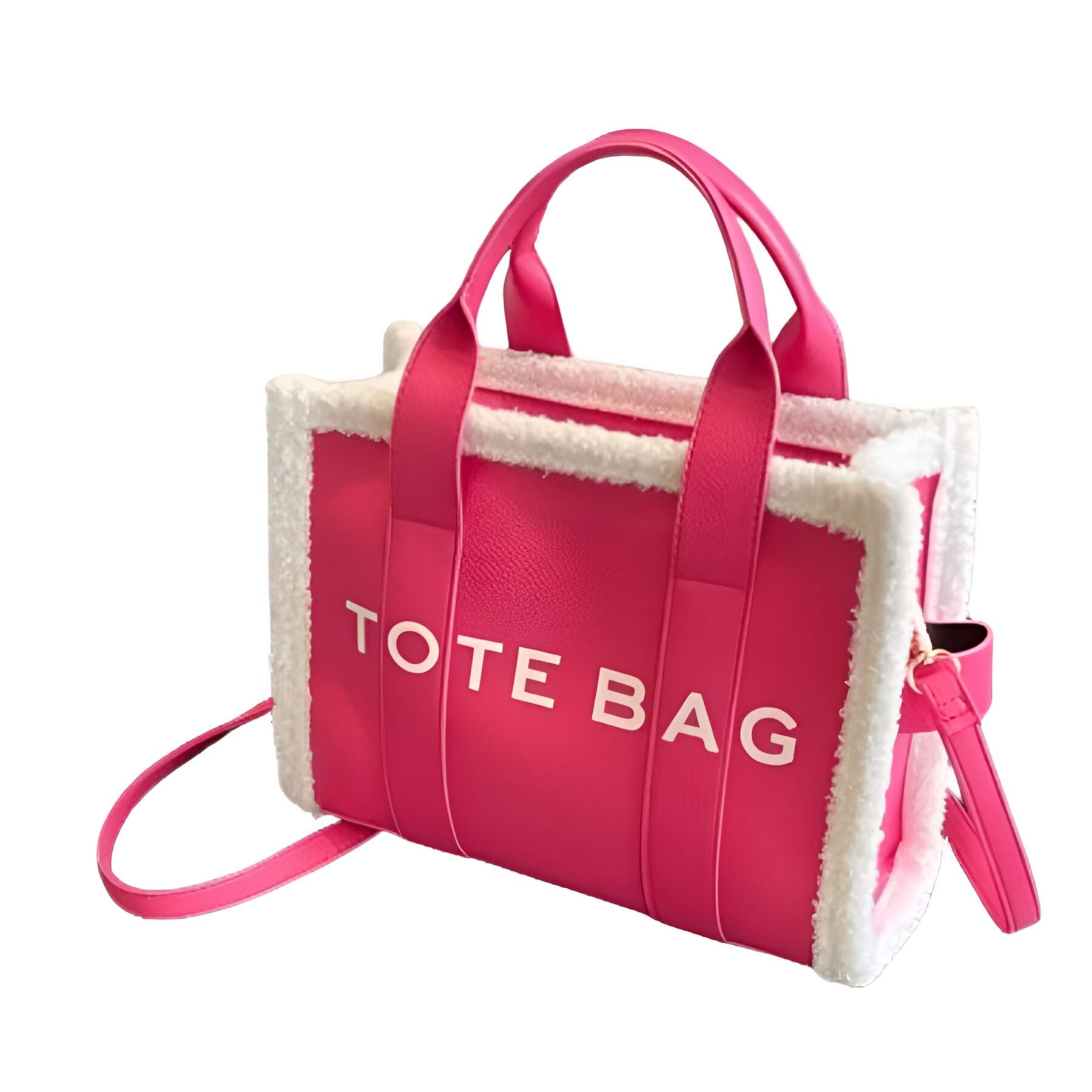 LuxVibe Bag - PU Leather Handbag with Faux Fur Trim