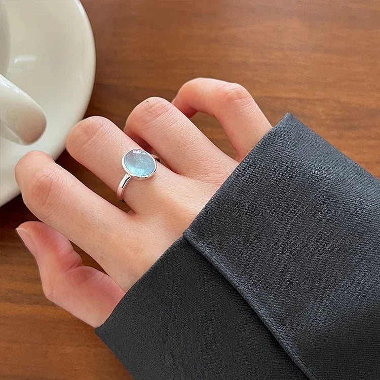 Nerida - Aquamarine Silver Ring for Women
