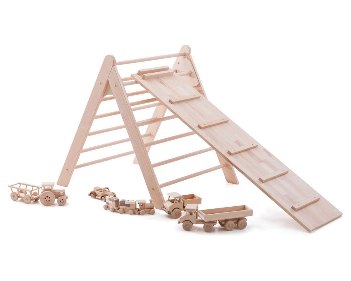 ClimbEase Board - Reversible Wooden Ladder and Slide