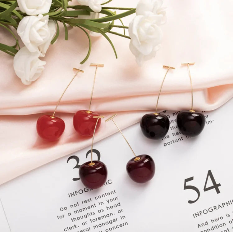 Fleur - Red Cherry Earrings for Women