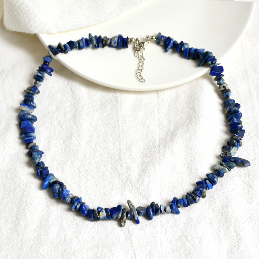 Lina Polished Crystal Necklace with Natural Gemstones