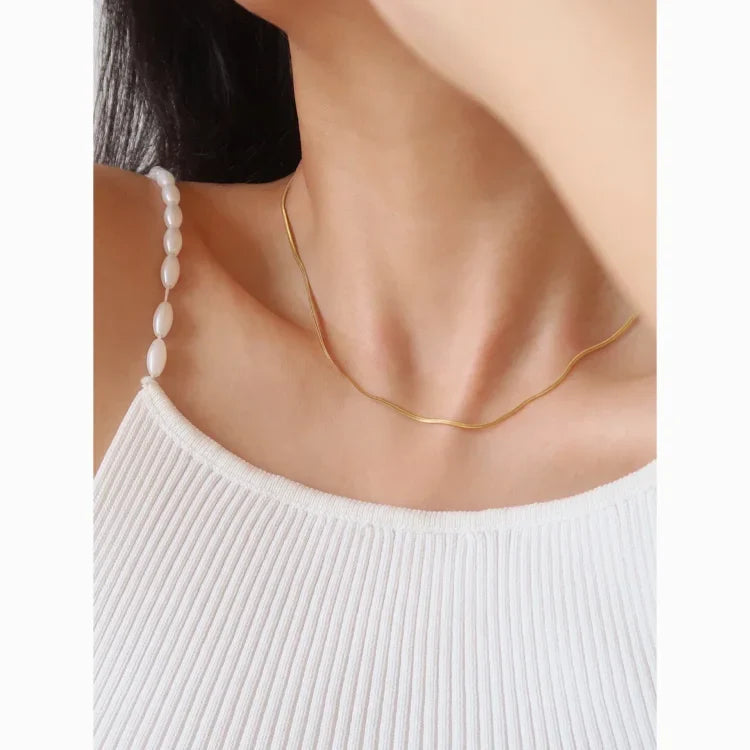 Isis - Slim 18K Gold-Plated Snake Necklace for Women