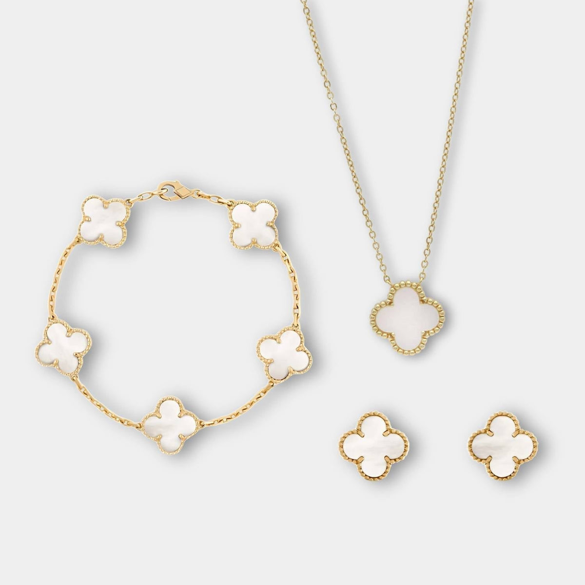 GoldenClove Jewellery Set – Clover Necklace Trio