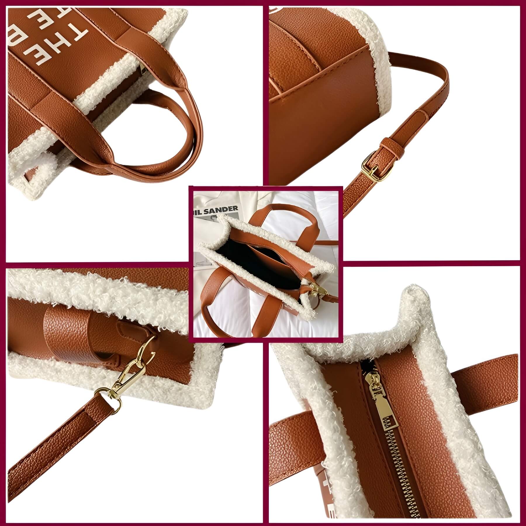 LuxVibe Bag - PU Leather Handbag with Faux Fur Trim