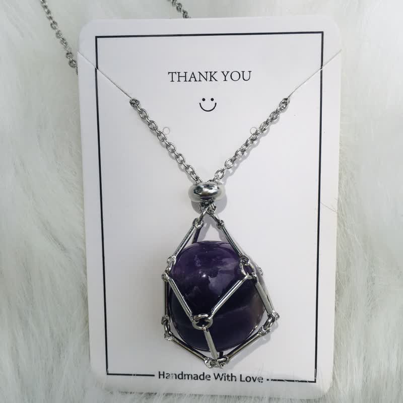 Iris - Natural Crystal Pendant Necklace for Women