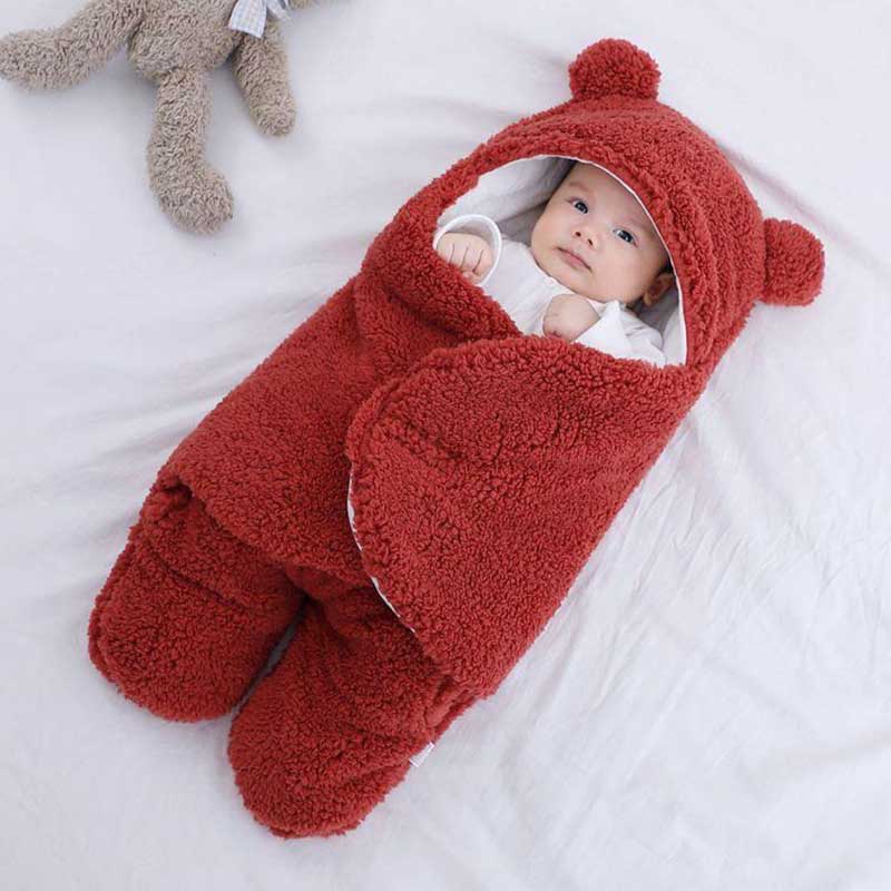 CosyCub - Teddy Fleece Baby Swaddle Sleeping Bag