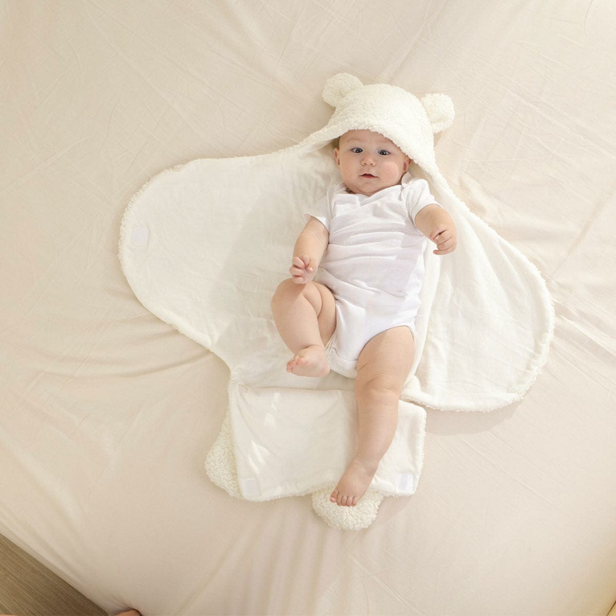 CosyCub - Teddy Fleece Baby Swaddle Sleeping Bag