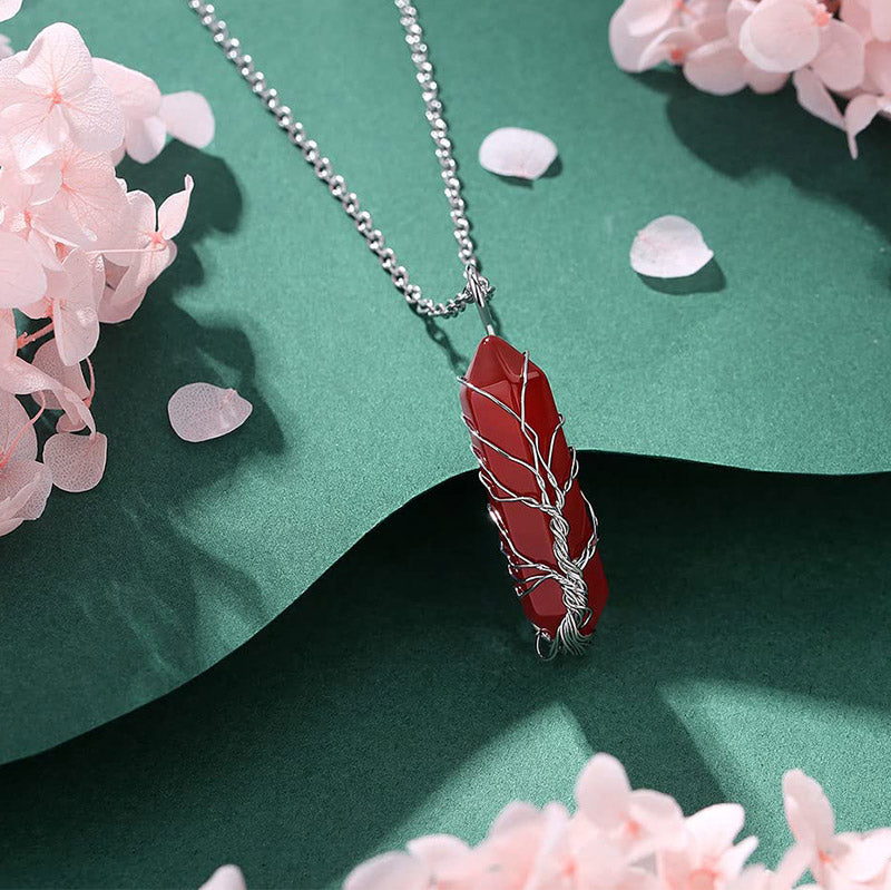 Elara - Tree of Life Crystal Gemstone Necklace for Women