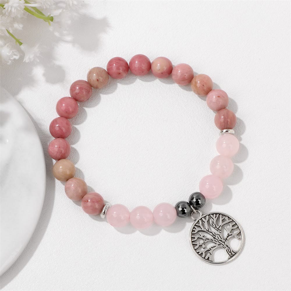 Mila Tree of Life Bracelet - Natural Crystal Beaded Bracelet with Tree of Life Charm