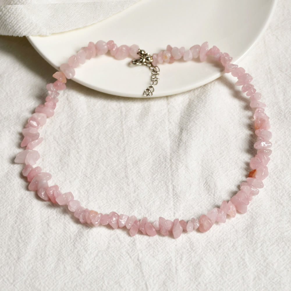 Lina Polished Crystal Necklace with Natural Gemstones