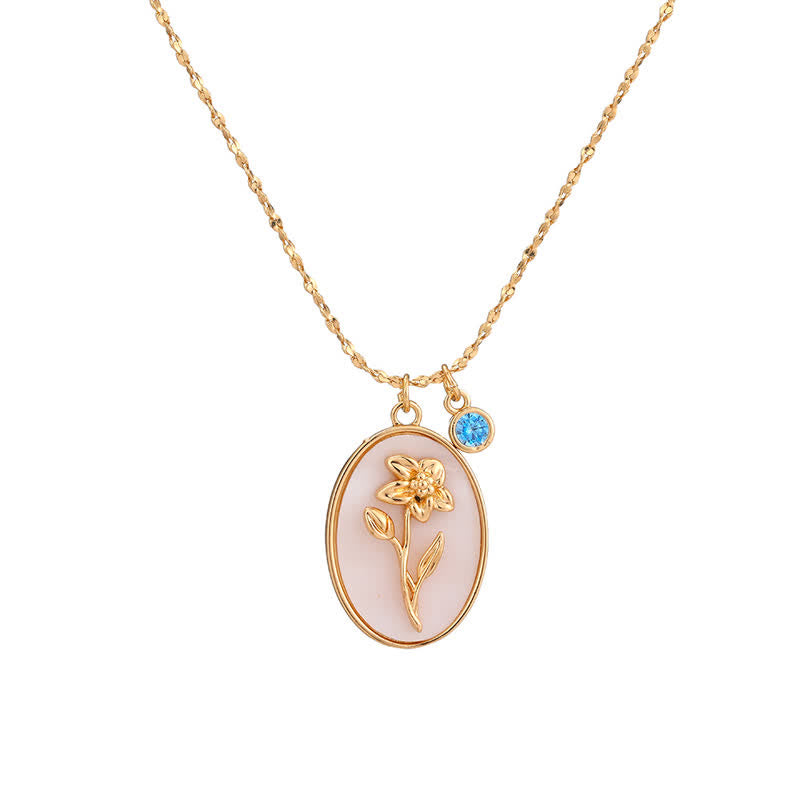 Aurora - Birthstone & Birth Flower Necklace for Women